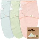KeaBabies Soothe Wren Swaddle Pack front view shows secure newborn wrap for comfort