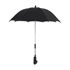 Keenso Beach Umbrella with UV-blocking fabric protecting your child on sunny days.