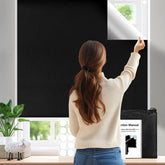 Keeswin blackout blinds installed in a bedroom for privacy and darkness.