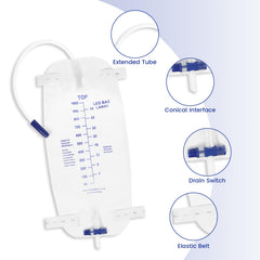 Keggaen lightweight 1000ml urine bag designed for travel and daily life.