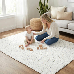 Keiki Care non-toxic, lab-tested mat provides a safe floor area.