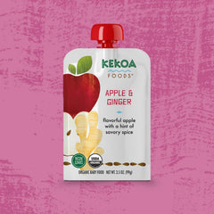 Kekoa Foods Curry Vegetable Mango puree pouch, convenient grab-and-go nutrition with spice-friendly notes.