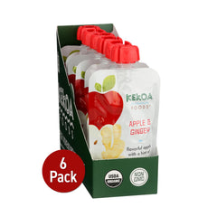Kekoa Foods 100% Organic Apple Puree highlights clean, no-added-sugar nutrition for early taste exploration.