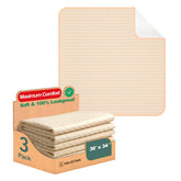 Kelisiting bed pad 36x34 flat on sofa shows protection and easy cleaning