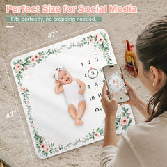 Kemina blanket gender-neutral design complements nursery decor during milestones.