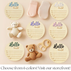 KEMINA BLANKETS personalized newborn sign as a photo prop.
