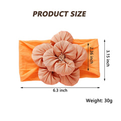 Kenjudess pink nylon flower headband with oversized flower for outfits