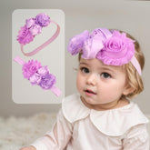 Kenjudess baby girls rose headband with chiffon flower adds everyday charm.