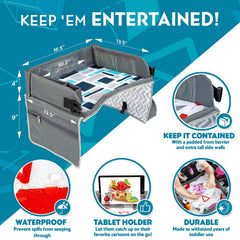 Kenley Kids Travel Tray reinforced sidewalls prevent spills and mess