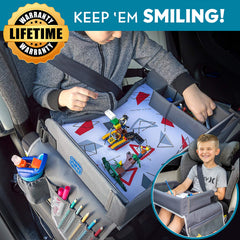 Kenley Kids Travel Tray tablet pouch keeps devices secure and accessible