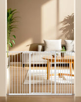 Keny 36-inch tall baby gate on stairs provides sturdy containment for toddlers.