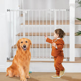 keny 36-inch extra tall gate on stairs; sturdy for active toddlers.