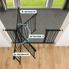 keny baby gate dual lock system supports one-hand operation