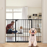 keny extra wide baby gate in setup mode showcases adjustable width for stairs and doorways
