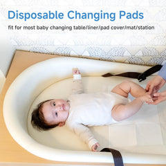 kerätä waterproof underpad demonstrates leak protection for diaper changes.