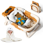 Kerbwry collapsible baby bathtub folded for travel and compact storage