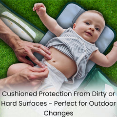 Kewh Jo portable diaper changing pad unfolded to 23x34 inches for roomier surface