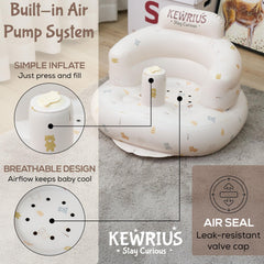 Kewrius Polar Bear seat folded compact for easy storage and travel.