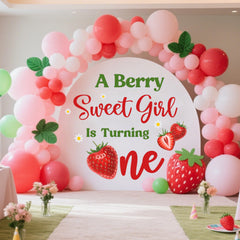 KEWUFD A Berry Sweet Girl Is Turning One decor on wall.