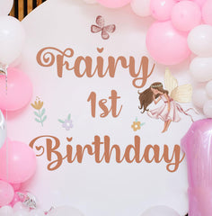 KEWUFD Fairy 1st Birthday wall decal adds shimmering focal point for photos
