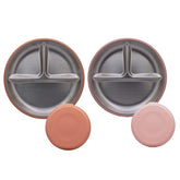 KhaNoor stainless steel suction plates pair reduce spills on highchair trays.