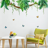 KHayRovies tropical palm leaf wall sticker enhances living room ambiance.
