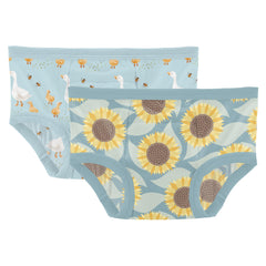 KicKee Training Pants Spring Sky Ducks print provide soft comfort and beginner potty protection.