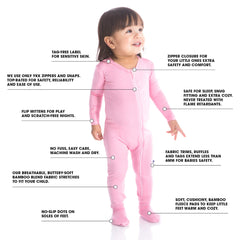 KicKee Zip Footie non-slip soles provide stability during first steps