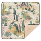 KICPOAY baby play mat with tropical cactus design for safe, spacious tummy time.