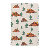 KICPOAY cactus cowboy crib sheet on a standard crib, soft and breathable fabric.
