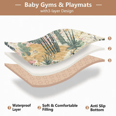 KICPOAY mat displays bright patterns to attract babies during playtime.
