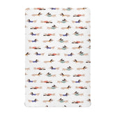 KICPOAY fitted crib sheets with dachshund pattern, soft and cozy for baby naps