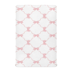 KICPOAY Trellis Bow Pink checkered fitted crib sheet for a snug, cozy sleep space
