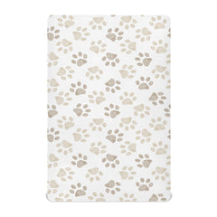 KICPOAY fitted sheets with dog paw prints pattern for baby's cozy crib.
