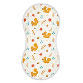 KICPOAY muslin burp cloth with autumn squirrel pattern for gentle skin protection.