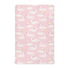 KICPOAY pink swan pattern fitted sheet ideal for cozy baby sleep.