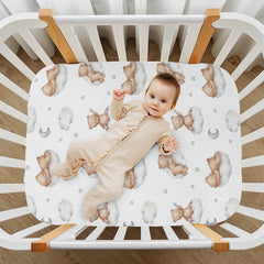KICPOAY playard sheets with stretchy edges for a secure, snug fit.