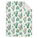 KICPOAY watercolor cactus swaddle blanket full view showing soft fabric and design