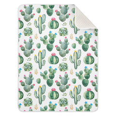 KICPOAY watercolor cactus swaddle blanket full view showing soft fabric and design