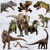 Kiddale dinosaur wall stickers sheet with 17 dinosaurs for quick room decor