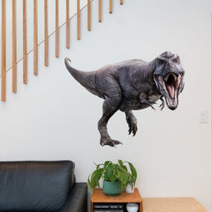 Kiddale Tyrannosaurus dinosaur wall decal enhances playroom with mess-free decor.
