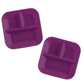 Kiddiebites plum 2-pack divided plate showing separate sections for easy meals.