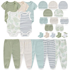 Kiddiezoom newborn layette giftset green, soft cotton for gentle daily wear.