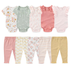 Kiddiezoom newborn layette set with bodysuits and pants for everyday comfort