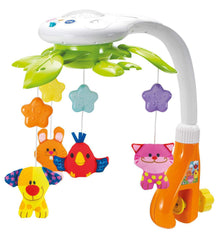 KiddoLab baby crib mobile with dream pets dancing to soothe newborns at bedtime.