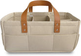 KiddyCare diaper caddy organizer with 8 pockets keeps baby essentials within arm's reach.