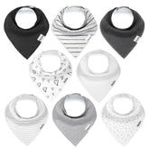 KiddyStar bandana bib front view highlights soft organic cotton for gentle skin care.