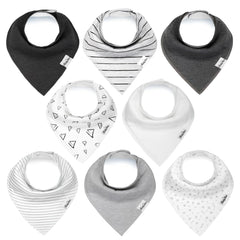 KiddyStar bandana bib front view highlights soft organic cotton for gentle skin care.