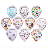 KiddyStar bandana bib with soft organic cotton front, gentle for delicate skin during teething.