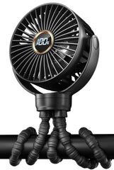 KIDEE Mini Stroller Fan with LED display shows speed and battery life clearly for on-the-go use.